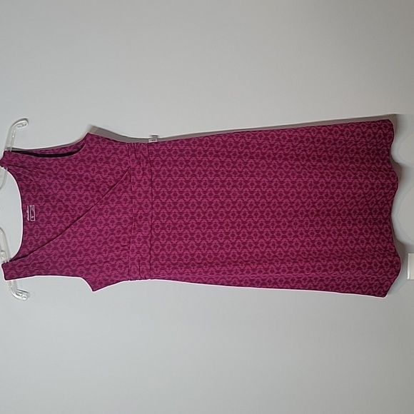 Eddie Bauer sleeveless pink geometric surplice fit & flare travex dress - Picture 1 of 6